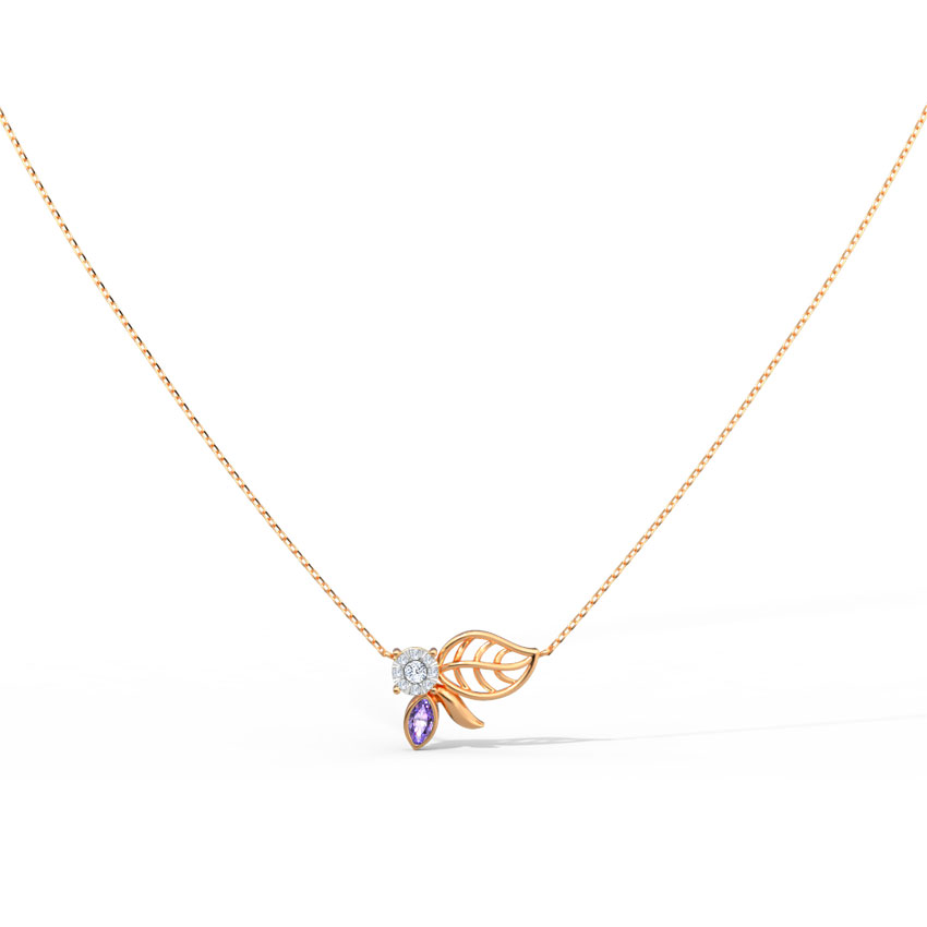 Diamond,Gemstone Necklaces 14 Karat Rose Gold Spring Bloom Gemstone Necklace