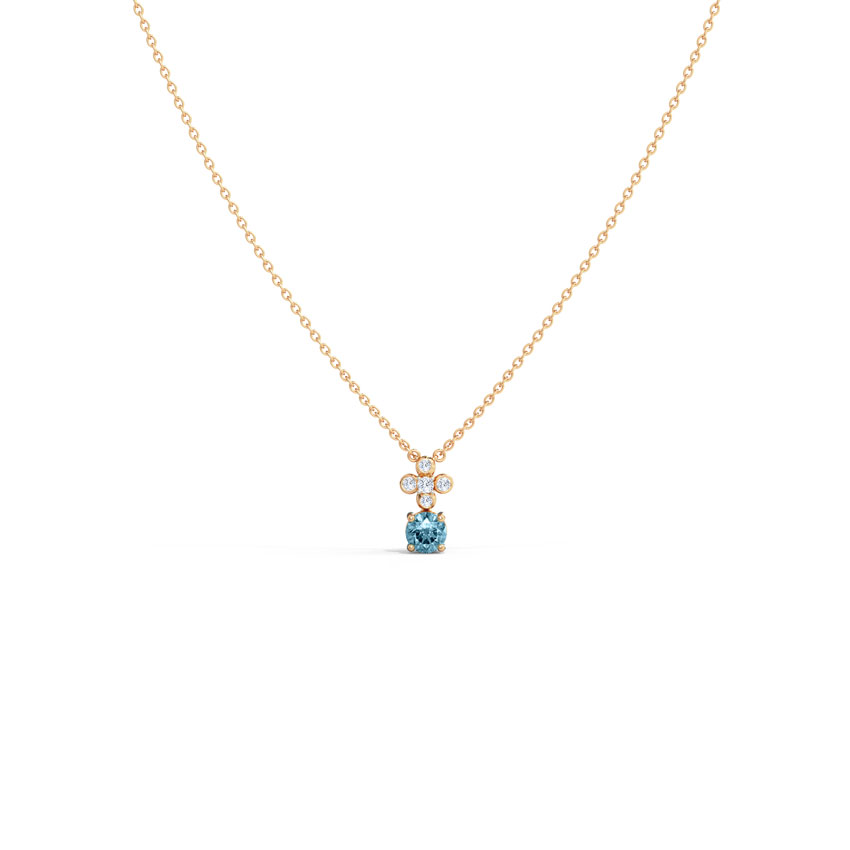 Diamond,Gemstone Necklaces 14 Karat Rose Gold Liz Sparkle Gemstone Necklace