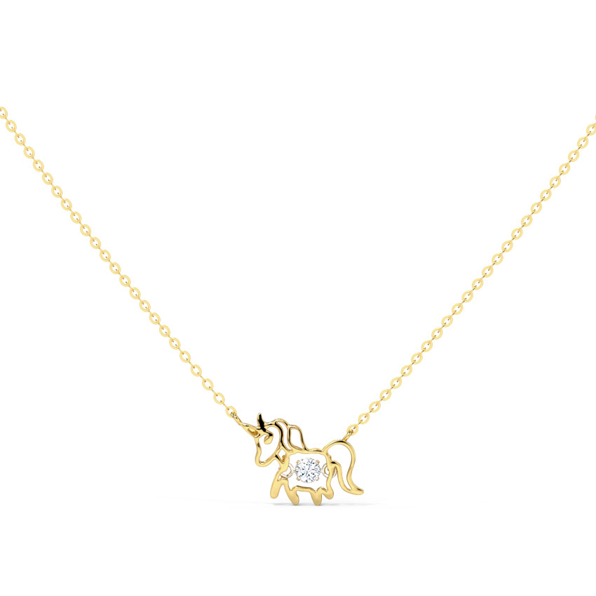 Unicorn Heartbeat Diamond Necklace