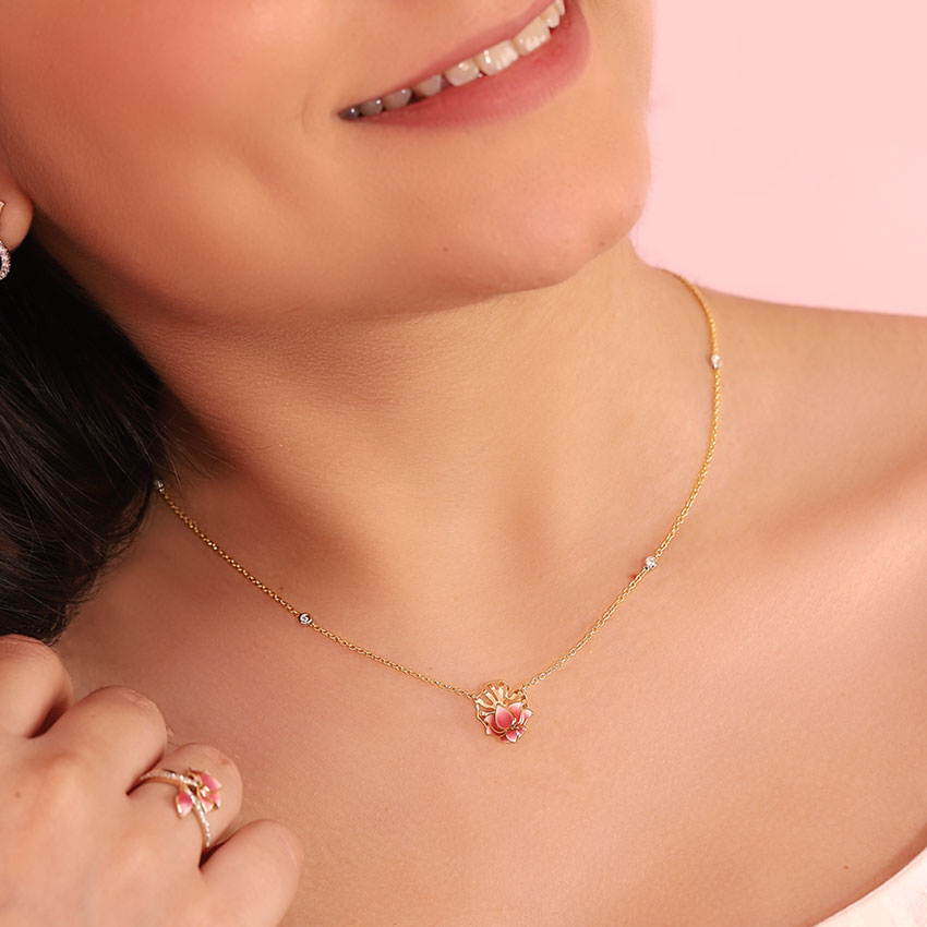 Grace Lotus Diamond Necklace