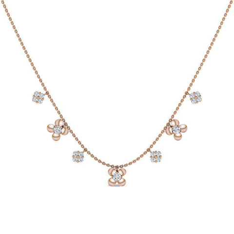 Diamond,Gemstone Necklaces 18 Karat Rose Gold Spring Is Yours Pearl Necklace
