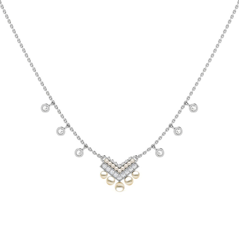 Diamond,Gemstone Necklaces 18 Karat White Gold Seeds of Hope Pearl Necklace