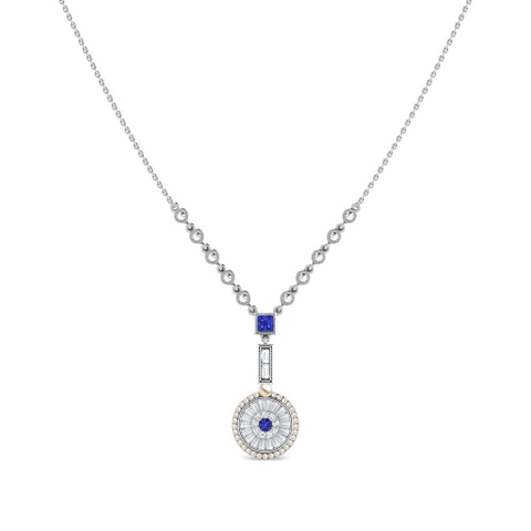 Diamond,Gemstone Necklaces 18 Karat White Gold Seeds of Promise Gemstone Necklace