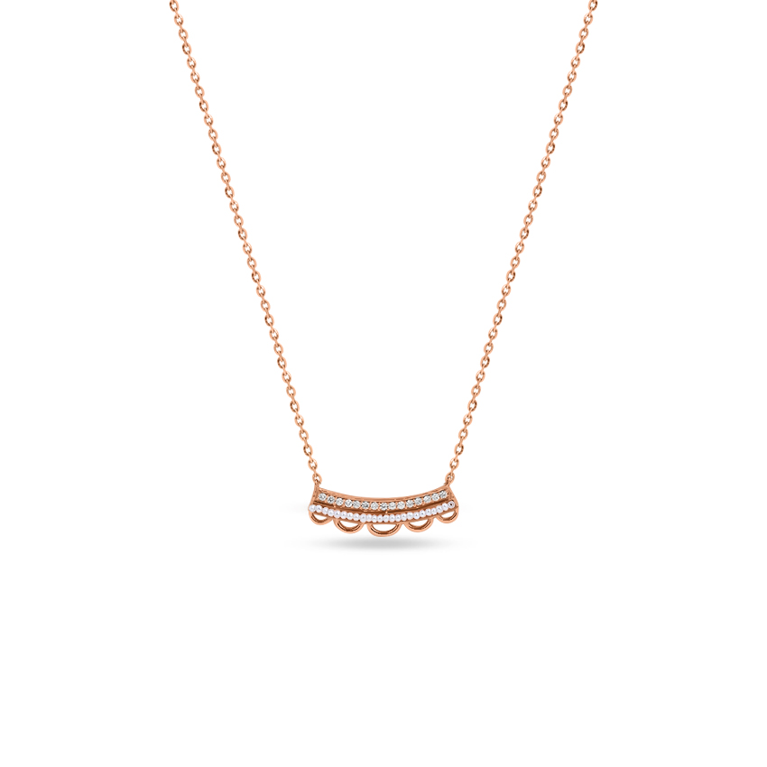 Diamond,Gemstone Necklaces 18 Karat Rose Gold Elegant Bloom Gemstone Necklace