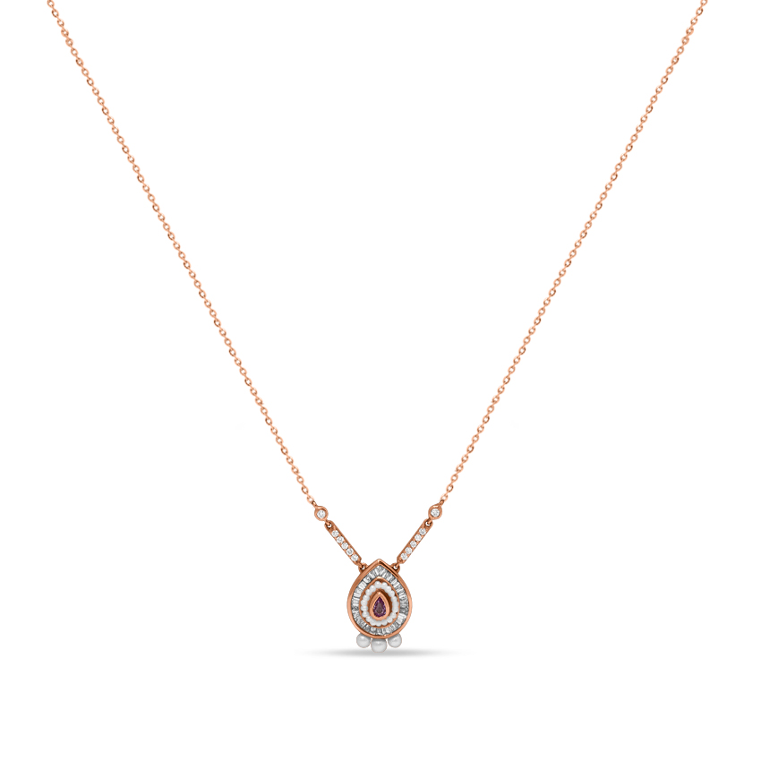 Diamond,Gemstone Necklaces 18 Karat Yellow Gold Anahita Desirable Gemstone Necklace