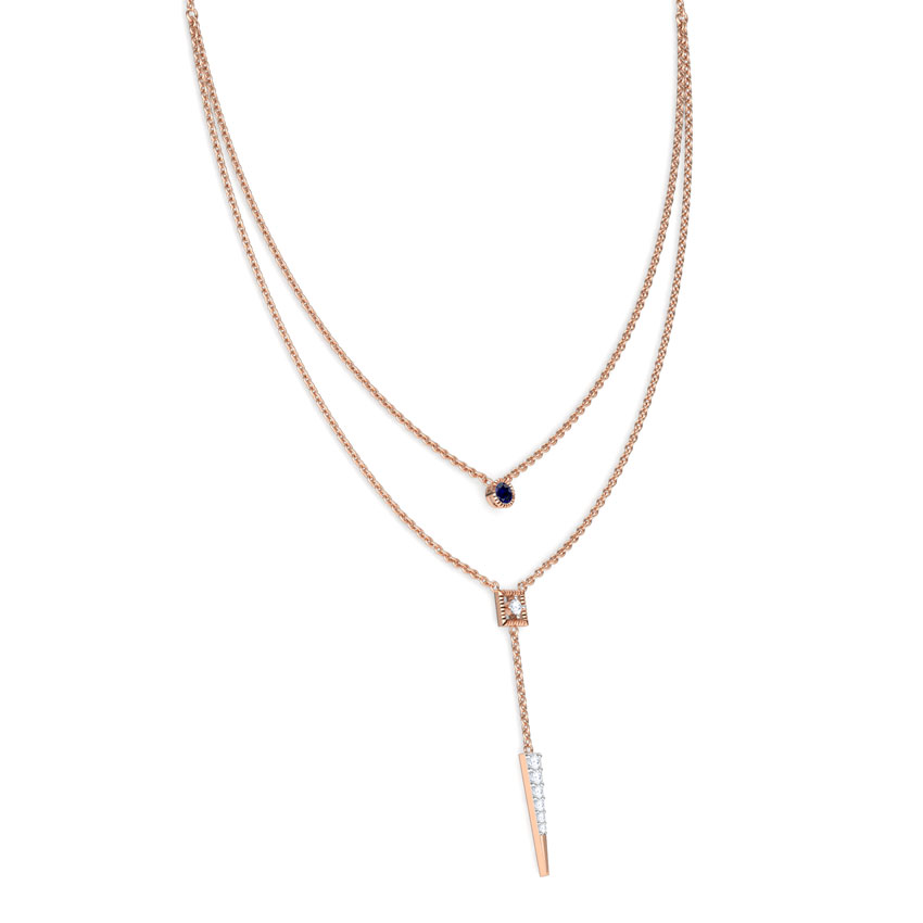 Linear Multi Layer Gemstone Necklace