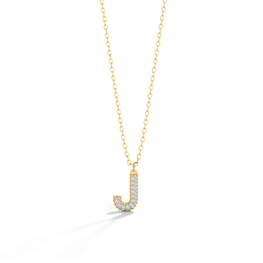 Dazzle Alphabet J Necklace