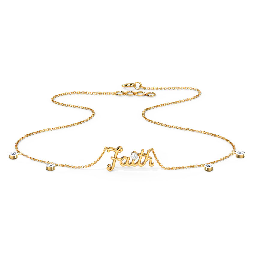 Stylish Faith Diamond Necklace