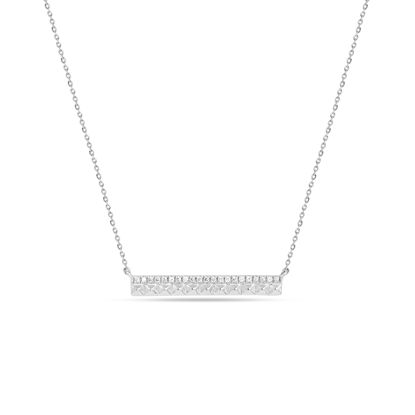 Diamond Necklaces 14 Karat White Gold Splendid Diamond Bar Necklace