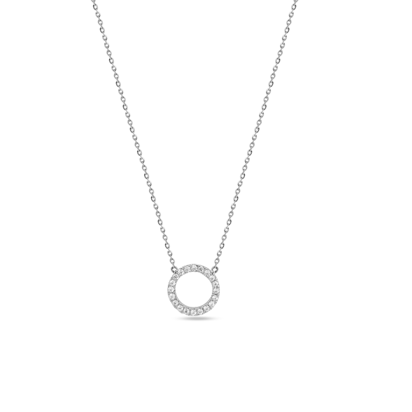 Diamond Necklaces 14 Karat White Gold Radiant Halo Diamond Necklace