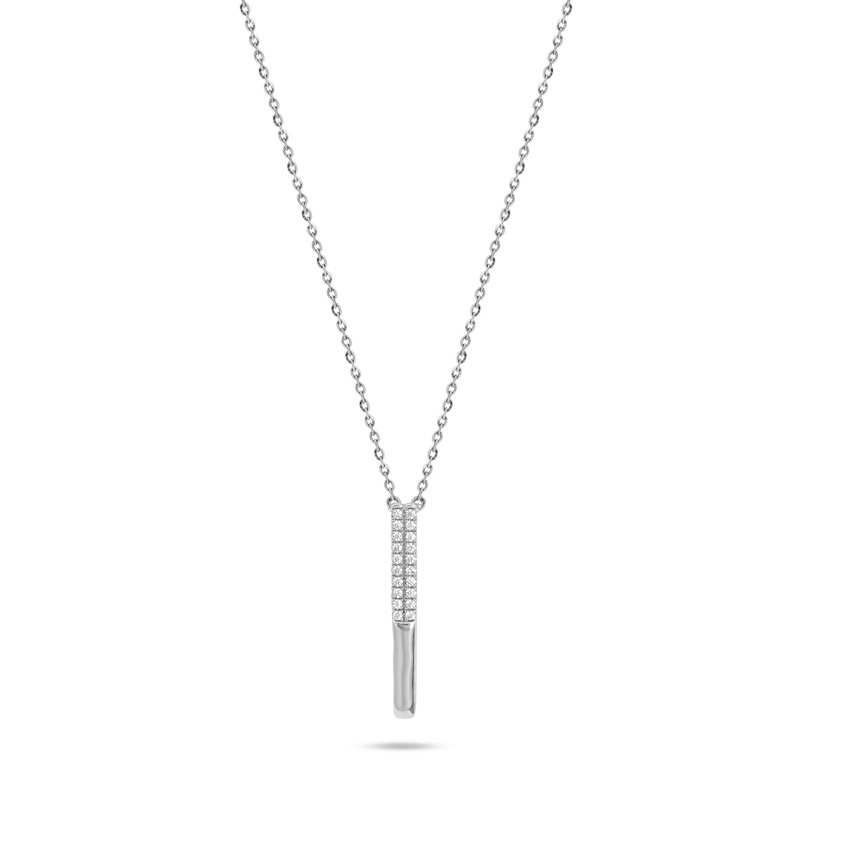 Diamond Necklaces 14 Karat White Gold Della Shine Diamond Necklace
