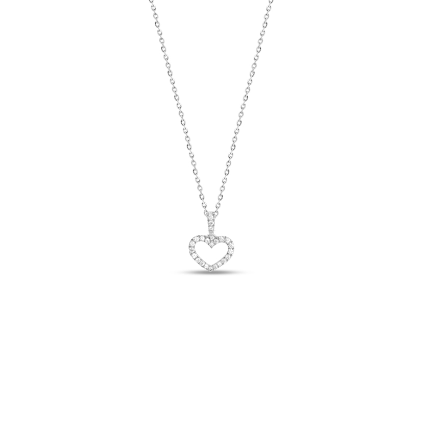 Diamond Necklaces 14 Karat White Gold Delightful Heart Necklace