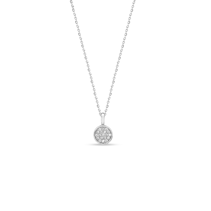 Diamond Necklaces 14 Karat White Gold Merry Circlet Necklace