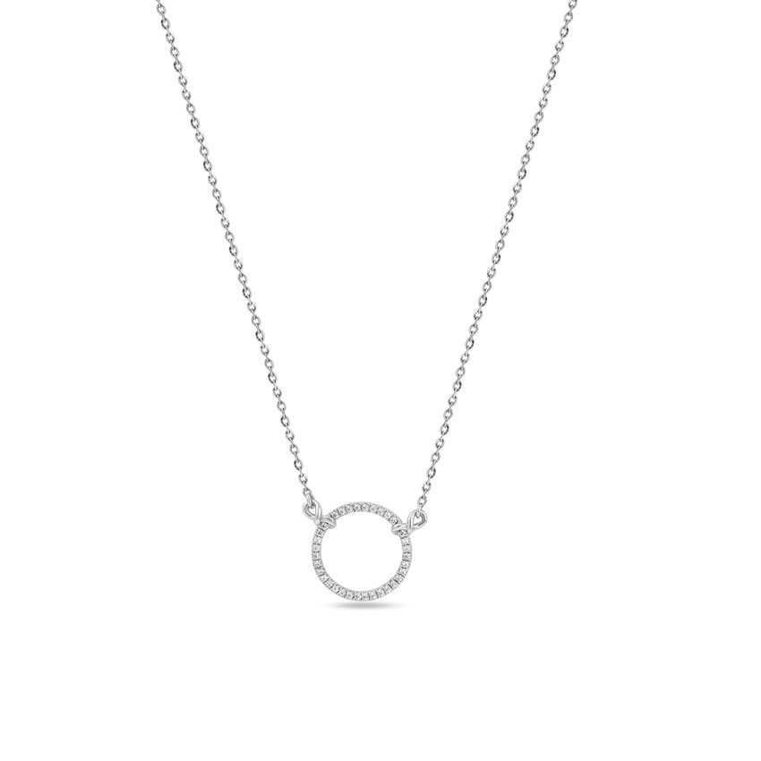 Diamond Necklaces 14 Karat White Gold Entwined Sparkling Diamond Necklace