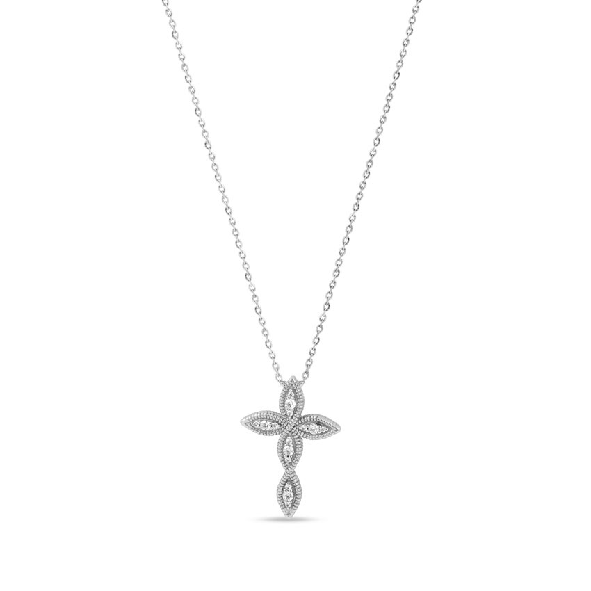 Diamond Necklaces 14 Karat White Gold Bonnie Blessed Diamond Necklace