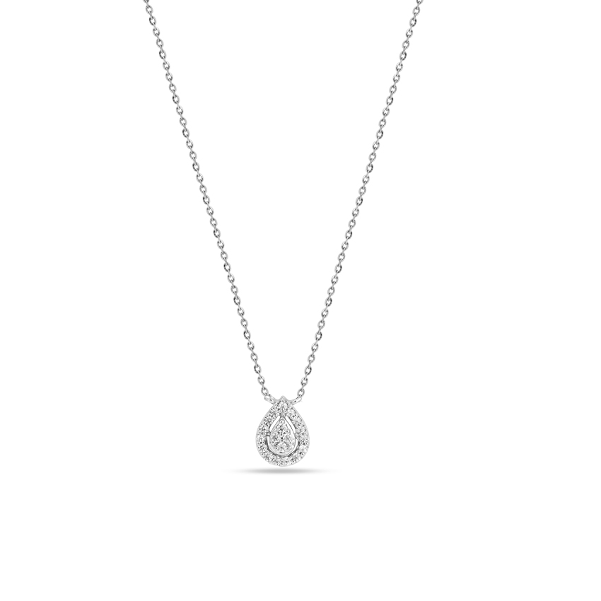Diamond Necklaces 14 Karat White Gold Charming Drop Necklace