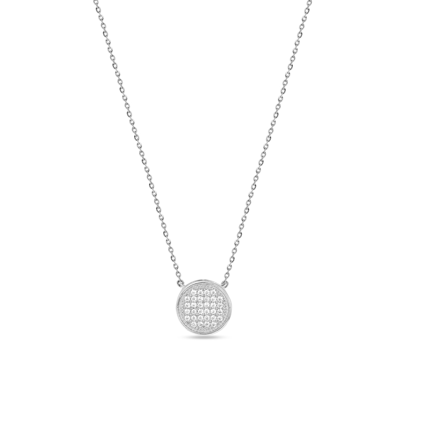 Diamond Necklaces 14 Karat White Gold Mesmerizing Circlet Diamond Necklace