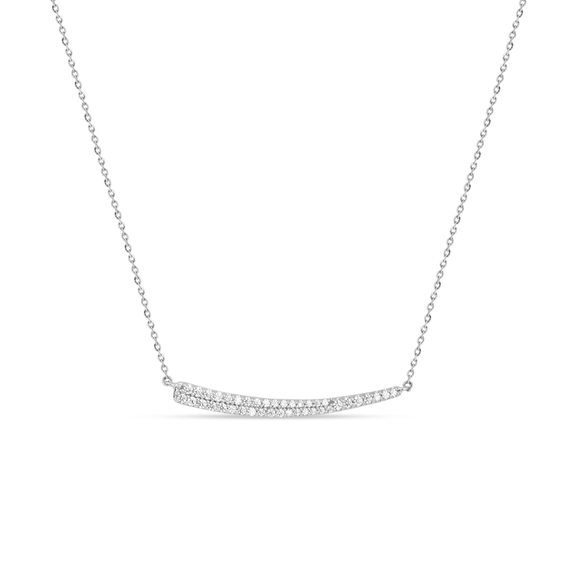 Diamond Necklaces 14 Karat White Gold Erina Bar Diamond Necklace