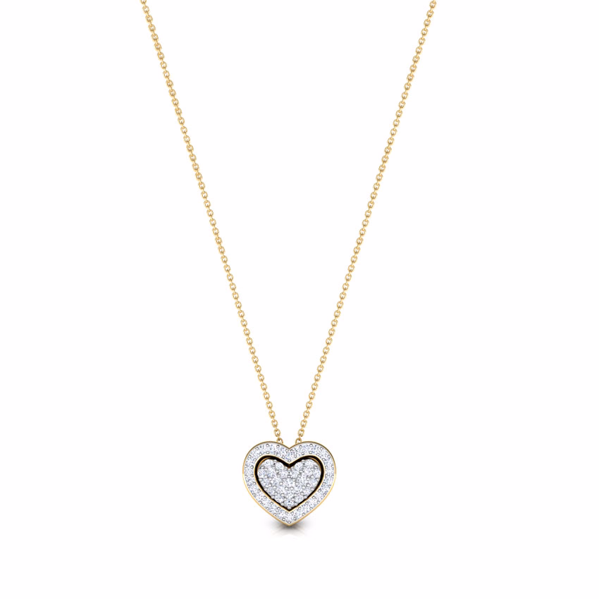 Diamond Necklaces 14 Karat White Gold Tyra Heart Necklace
