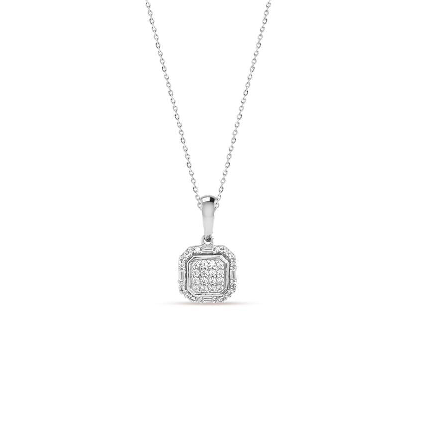 Diamond Necklaces 14 Karat White Gold Olivia Shimmer Diamond Necklace