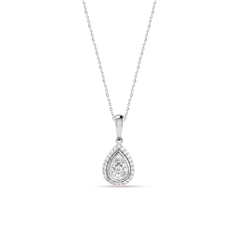 Diamond Necklaces 14 Karat White Gold Laila Graceful Diamond Necklace