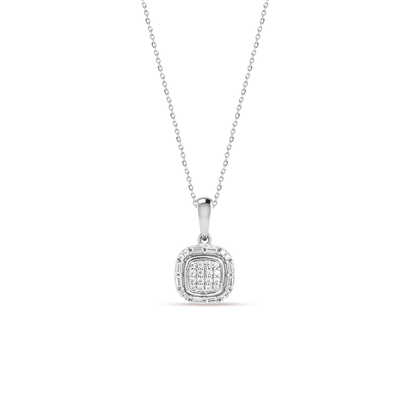 Diamond Necklaces 14 Karat White Gold Aisha Gleaming Diamond Necklace