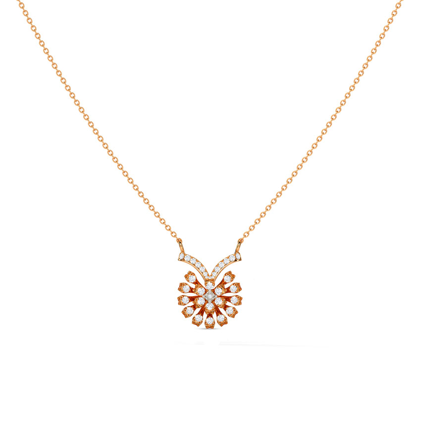 Diamond Necklaces 14 Karat Rose Gold Lux Diamond Necklace