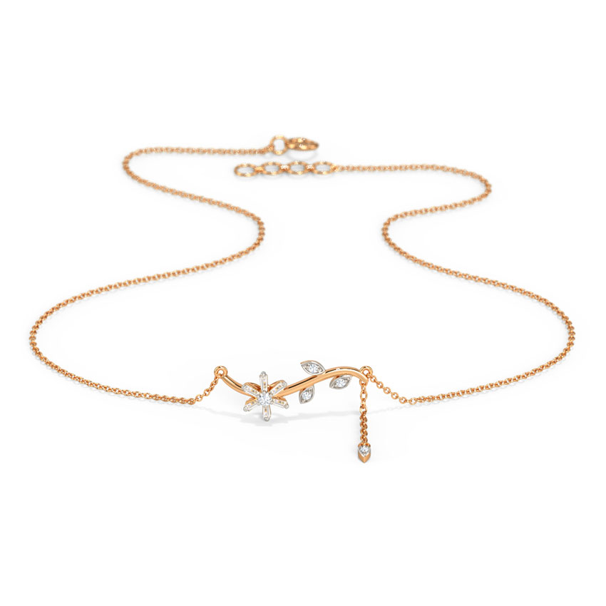 Blossomy Baguette Diamond Necklace