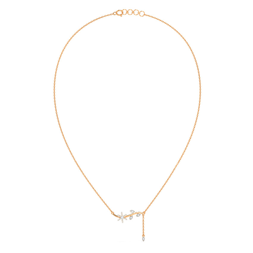 Blossomy Baguette Diamond Necklace