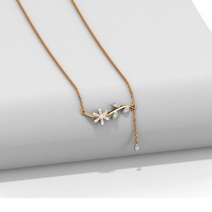 Blossomy Baguette Diamond Necklace