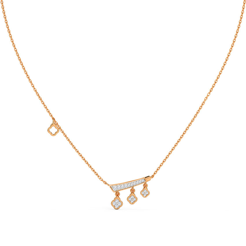 Diamond Necklaces 14 Karat Rose Gold Elliana Petite Diamond Necklace
