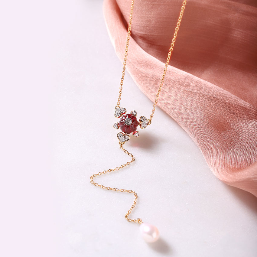 Asal Gemstone Necklace Classy Diamond & Gold Necklace CaratLane