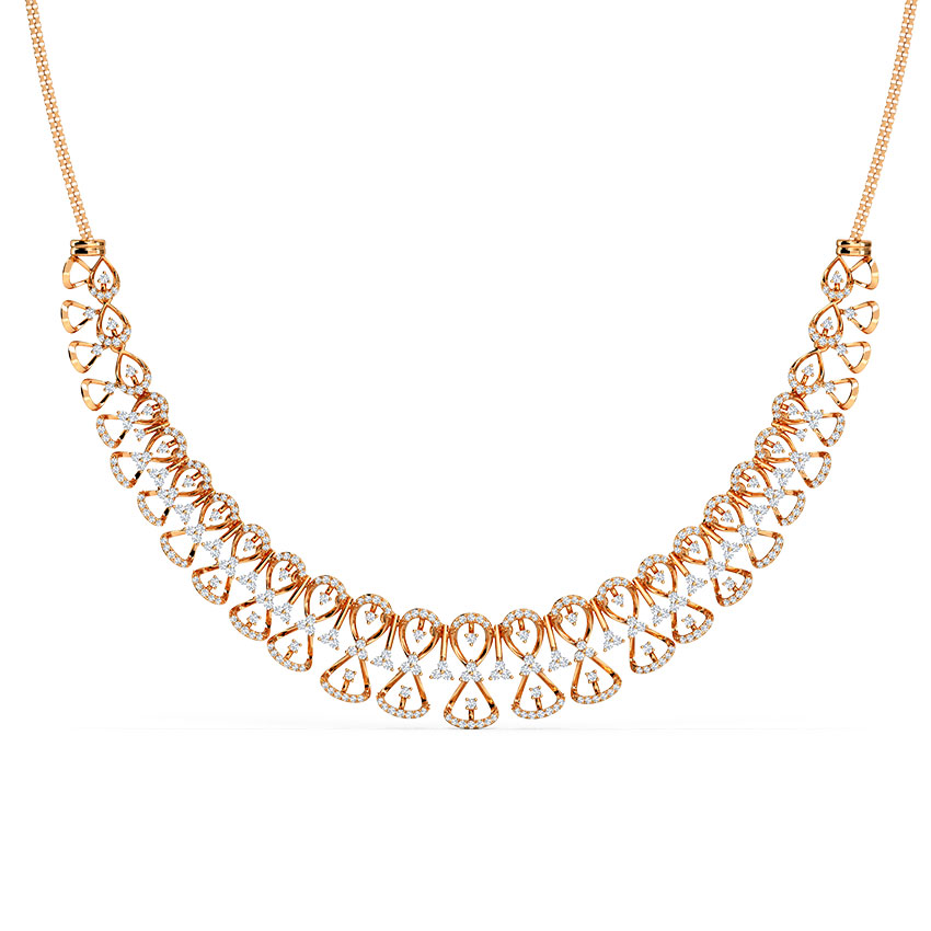 Diamond Necklaces 14 Karat Rose Gold Asmara Diamond Necklace