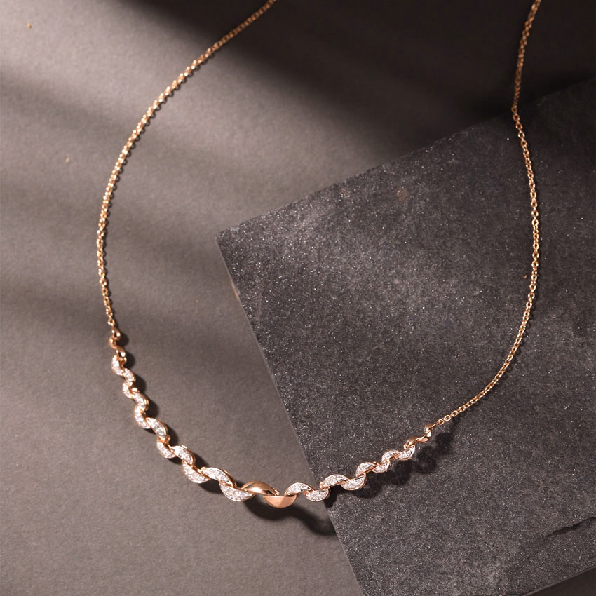 Diamond Necklaces 18 Karat Rose Gold Taesha Diamond Necklace