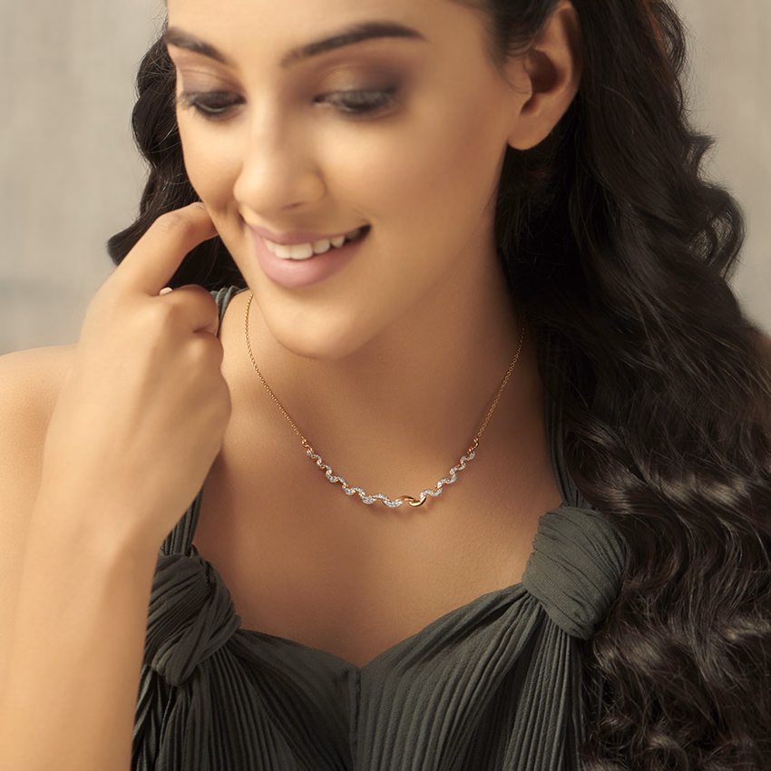Diamond Necklaces 18 Karat Rose Gold Taesha Diamond Necklace