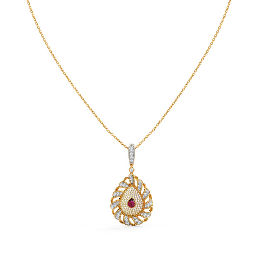 Diamond,Gemstone Necklaces 14 Karat Yellow Gold Arezoo Diamond Necklace