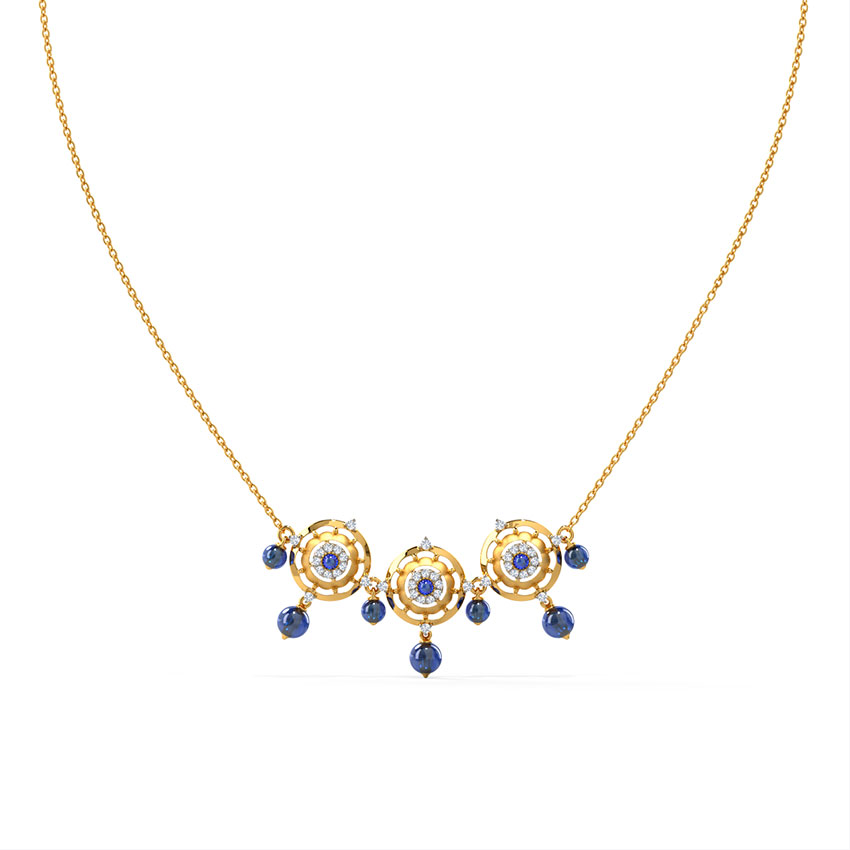Diamond,Gemstone Necklaces 14 Karat Yellow Gold Mihira Gemstone Necklace