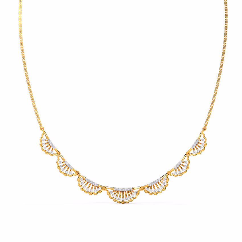 Diamond Necklaces 18 Karat Yellow Gold Yamie Diamond Necklace