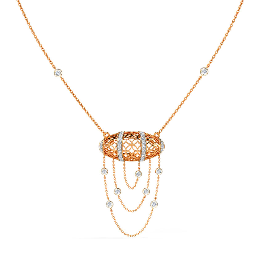 Diamond Necklaces 14 Karat Rose Gold Sameen Diamond Necklace