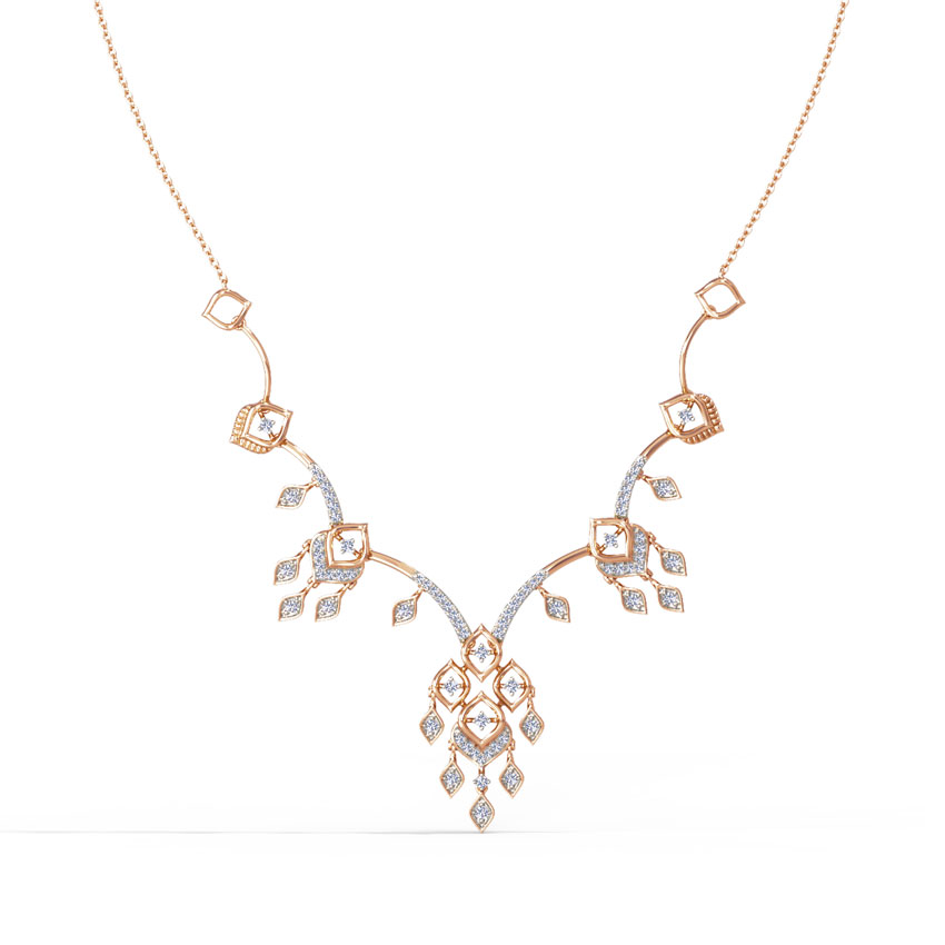 Diamond Necklaces 14 Karat Rose Gold Sudipta Diamond Necklace