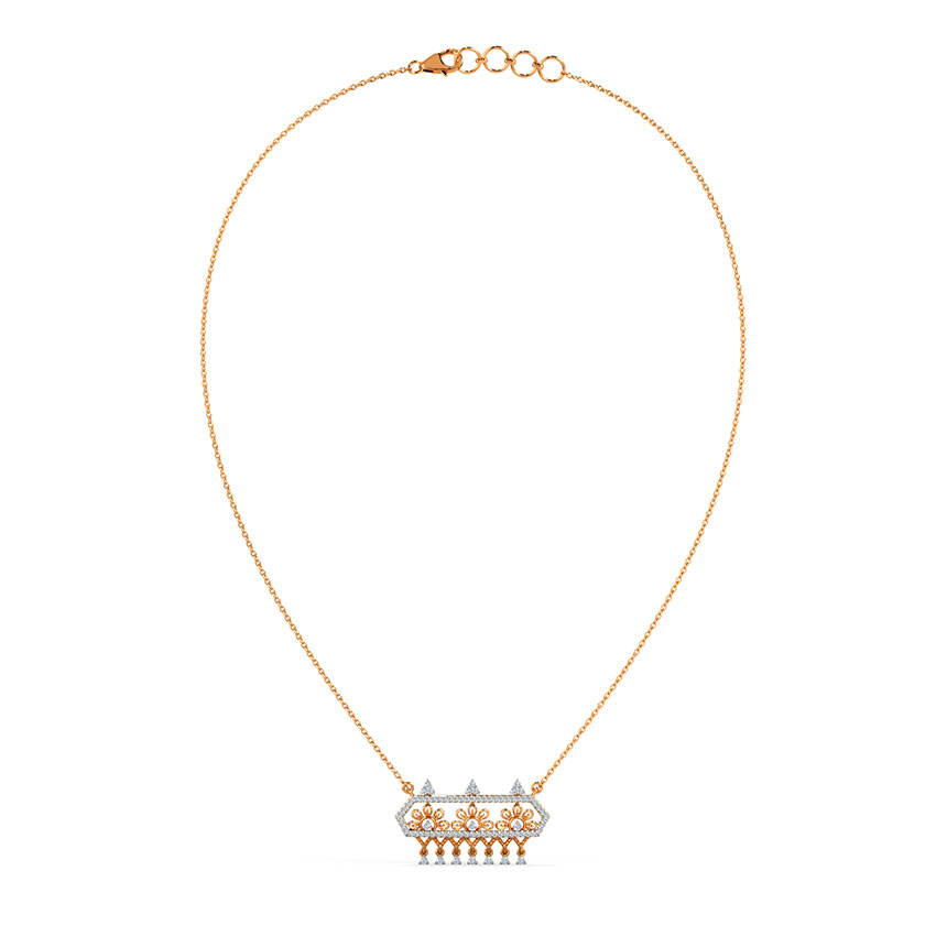 Flower Block Diamond Necklace