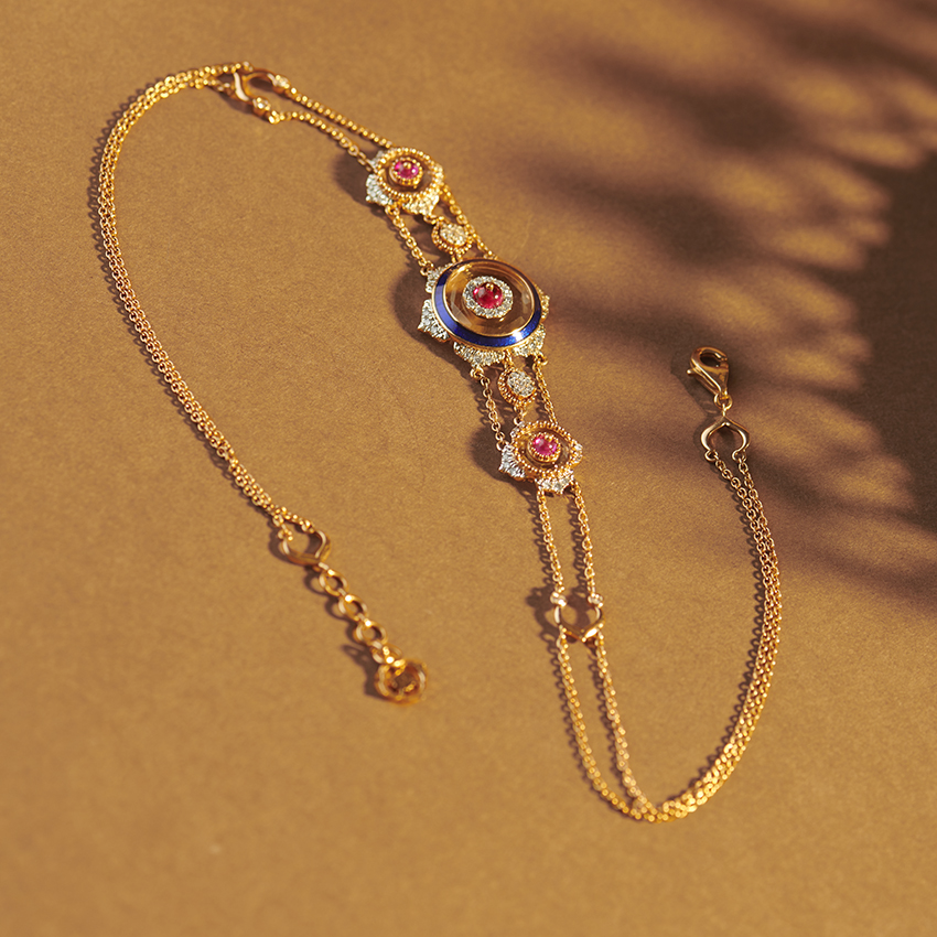 Glittery Bloom Gemstone Necklace