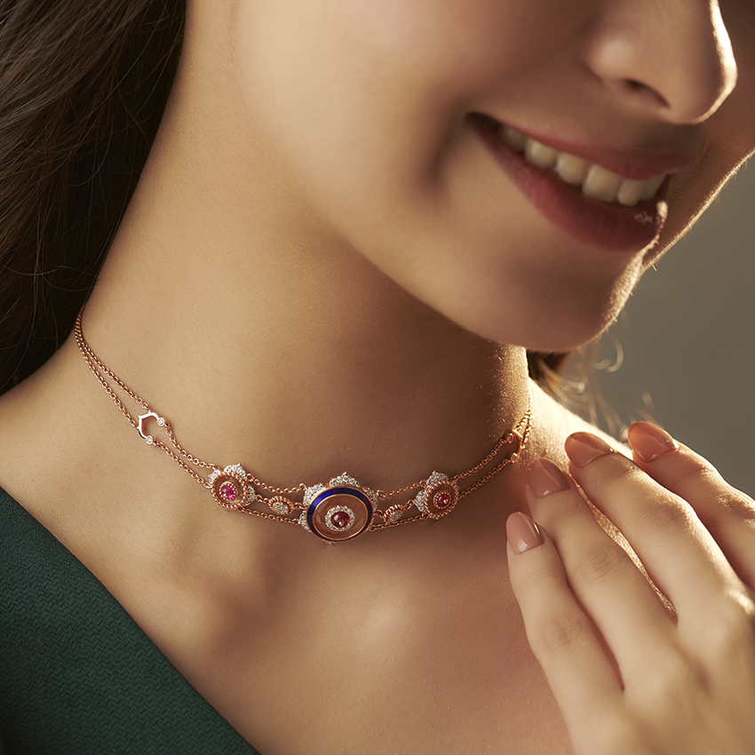 Glittery Bloom Gemstone Necklace