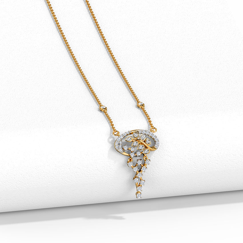 Buy Floral Jali Diamond Necklace Online CaratLane