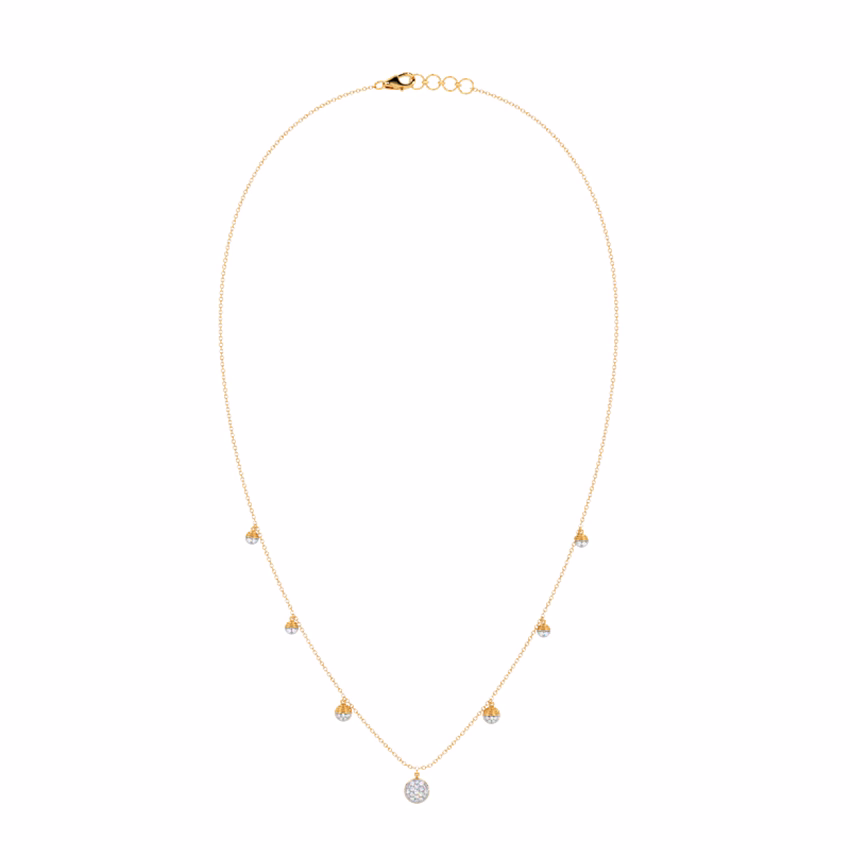 Diamond Necklaces 14 Karat Rose Gold Selene's Veil Diamond Station Necklace