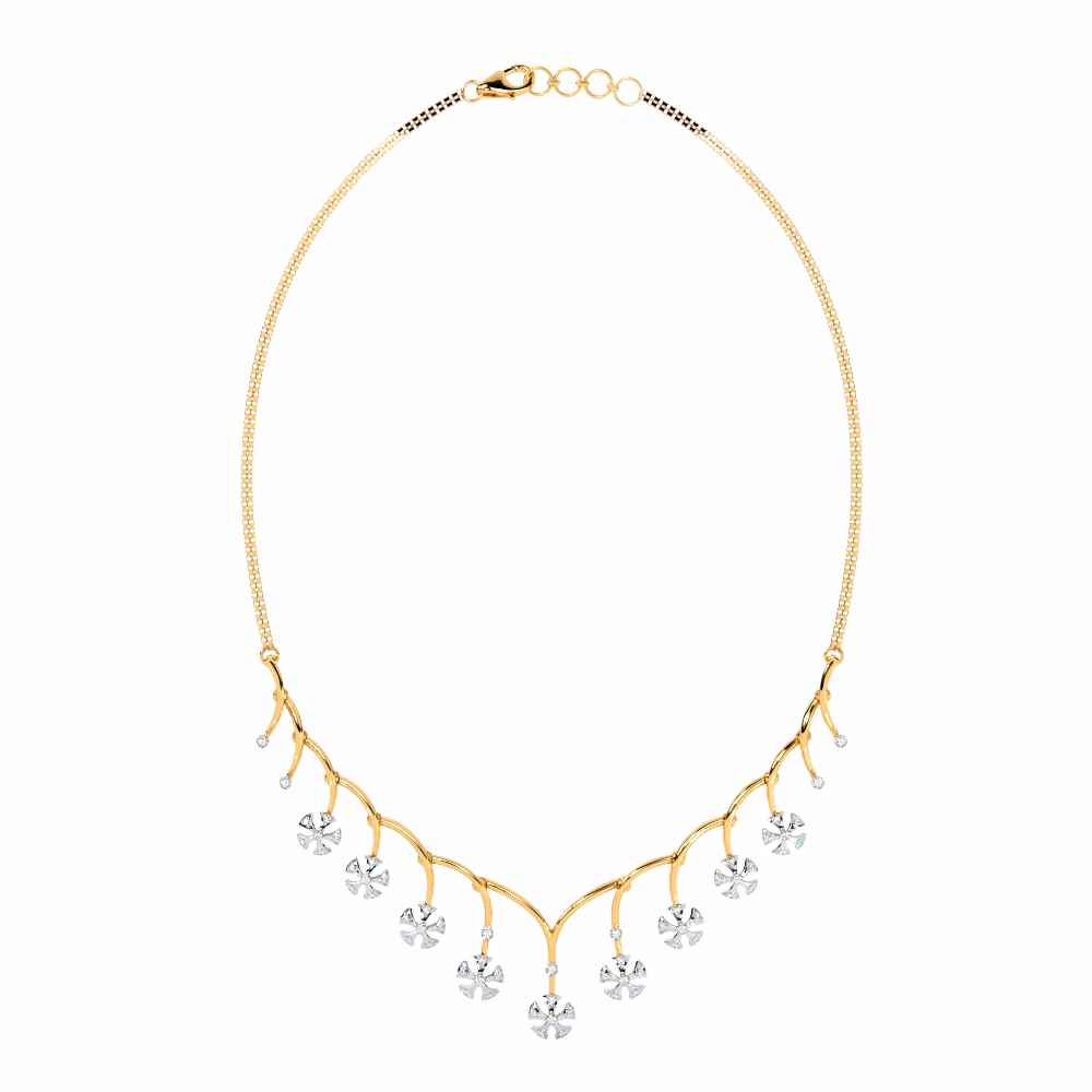 Diamond Necklaces 18 Karat Rose Gold Celeste Flora Diamond Necklace