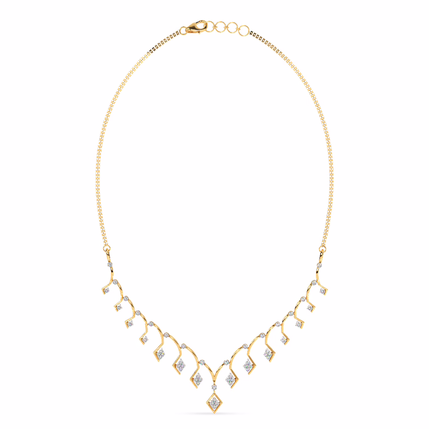 Diamond Necklaces 18 Karat Yellow Gold Aura Drizzle Diamond Necklace