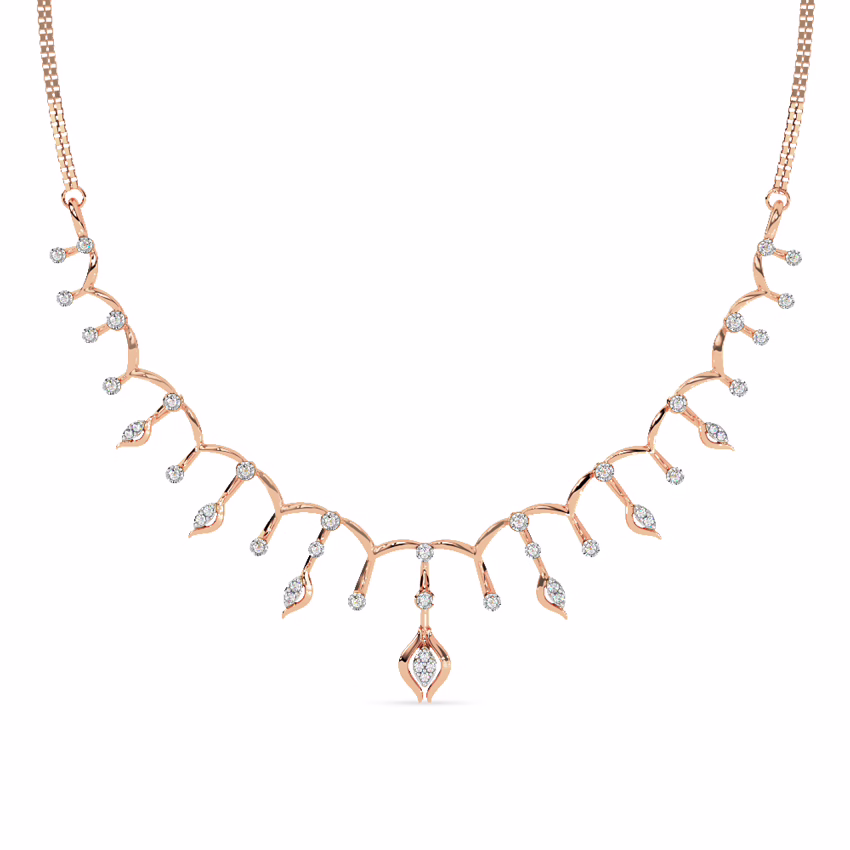Diamond Necklaces 14 Karat Yellow Gold Dazzle Reign Diamond Necklace