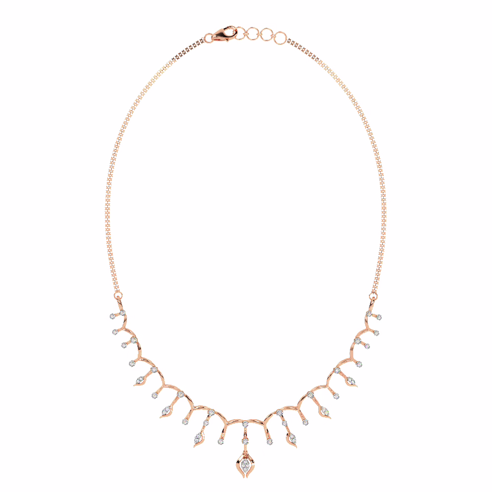 Diamond Necklaces 14 Karat Yellow Gold Dazzle Reign Diamond Necklace