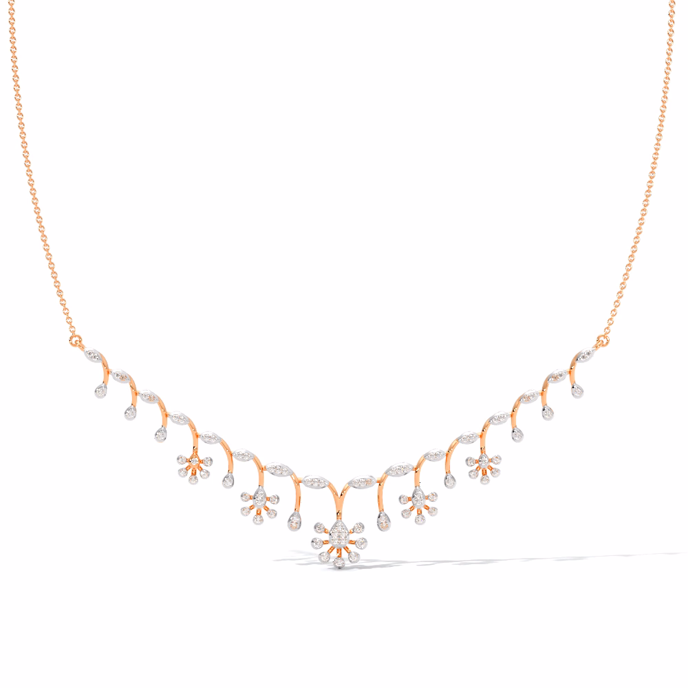 Diamond Necklaces 14 Karat Yellow Gold Auric Spark Diamond Necklace